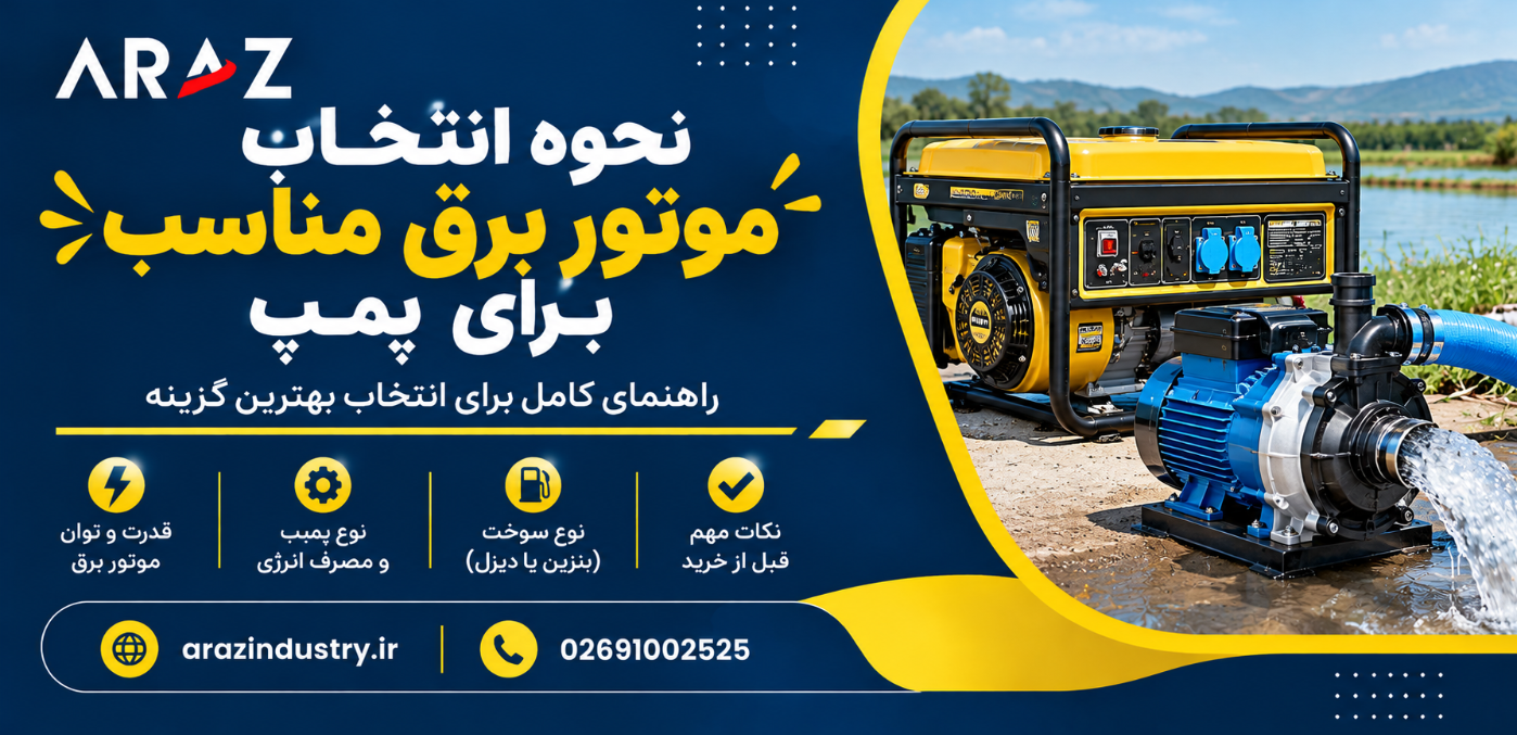 نحوه انتخاب موتور برق مناسب برای پمپ